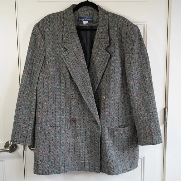 Vtg Maggie McNaughton Blazer‎ Jacket Woman Plus 20W Tweed Wool Colorful - Picture 1 of 10